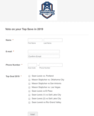 Soccer Top Saves Voting Form