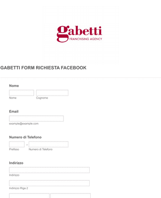 Social Media Advertisement Request Form in Italian