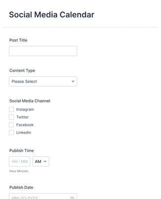 Social Media Content Request Form Template | Jotform