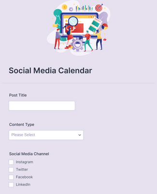 Form Templates: Social Media Content Request Form