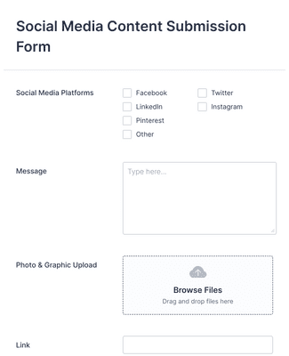 Social Media Content Submission Form Template | Jotform