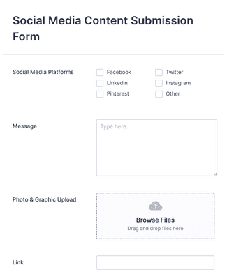 Form Templates: Social Media Content Submission Form