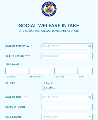 PERSON WITH DISABILITY WELFARE INTAKE Form Template | Jotform