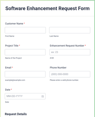 Software Enhancement Request Form Template | Jotform