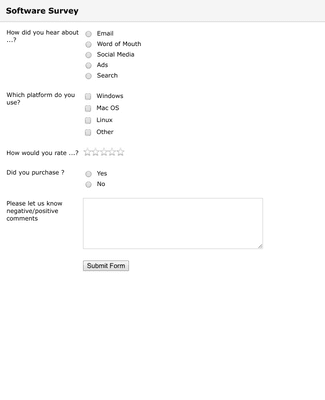 Software Survey Form
