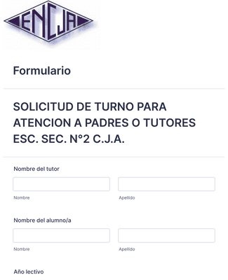 Form Templates: SOLICITUD DE TURNO ATENCION PARA TUTOR