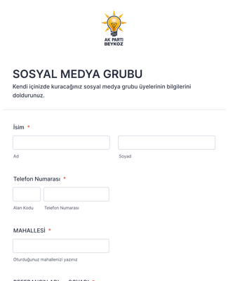 Form Templates: SOSYAL MEDYA GRUBU 
