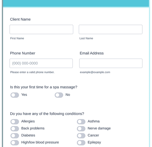 Spa Consultation Form Template Jotform 