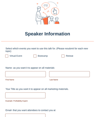 Speaker Information Collection Form
