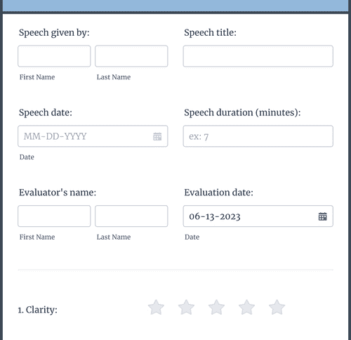 speech evaluation template