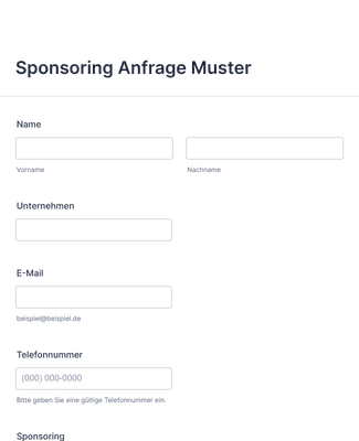 Form Templates: Sponsoring Anfrage Muster