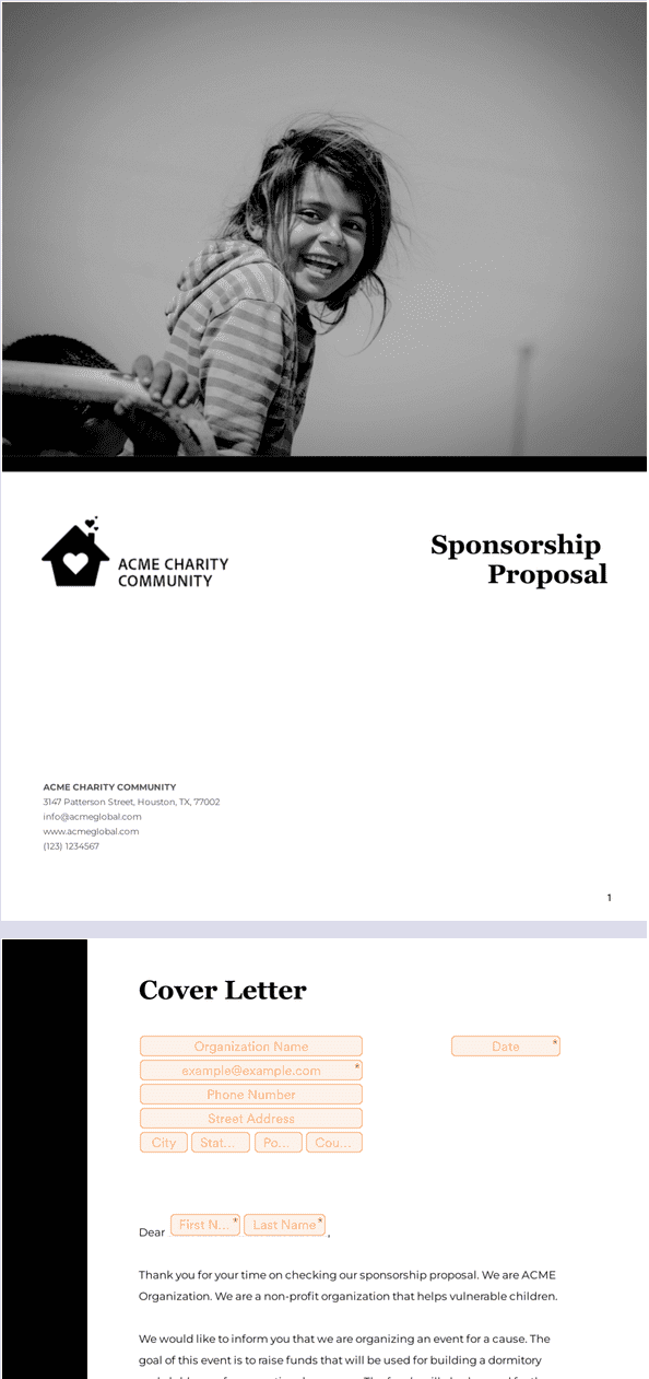 Sign Templates: Sponsorship Proposal