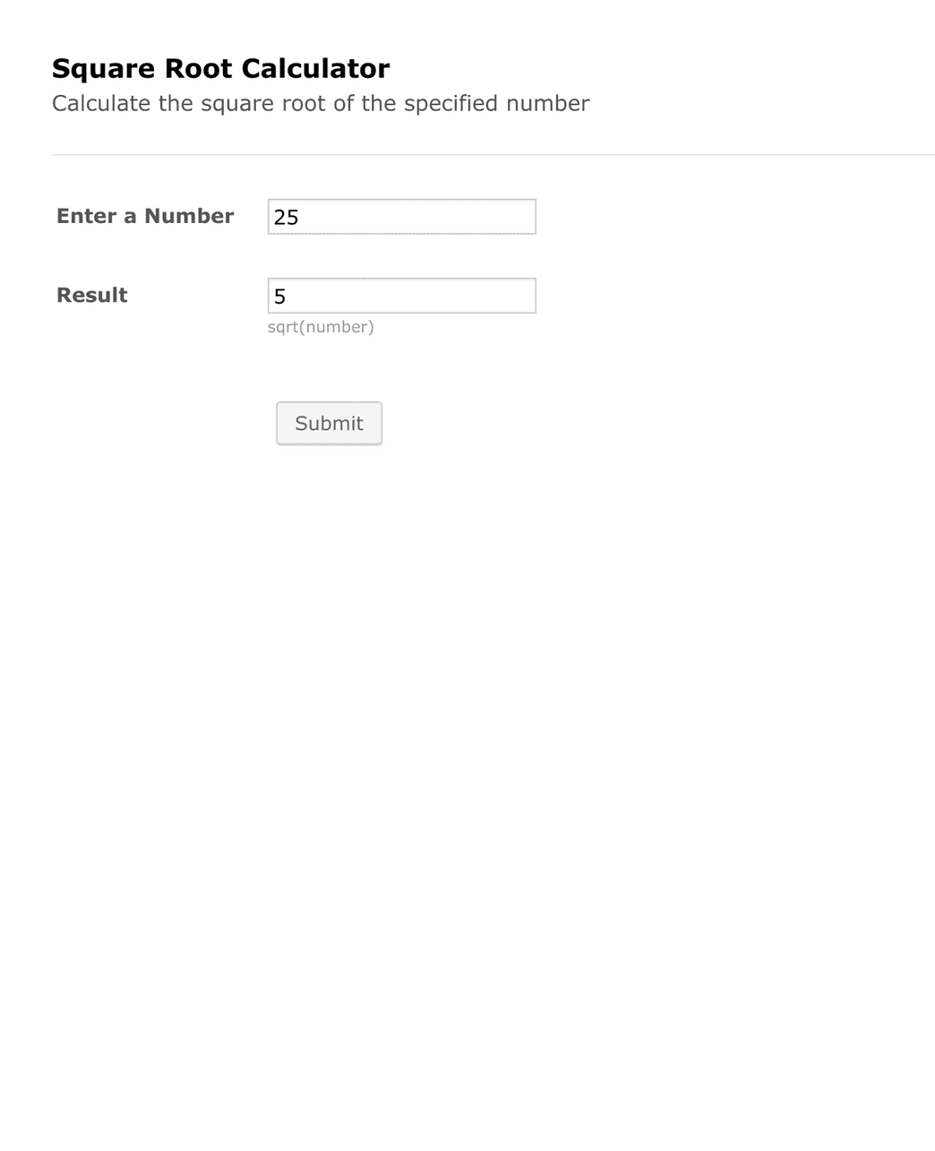 Square Root Calculator Form Template | Jotform