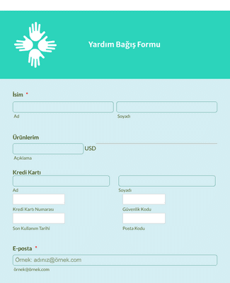 Form Templates: Square Yardım Bağış Formu