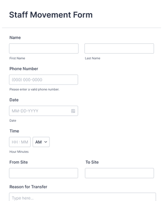 Staff Movement Form Template | Jotform