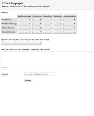 Staff Of The Month Voting Form Template Jotform