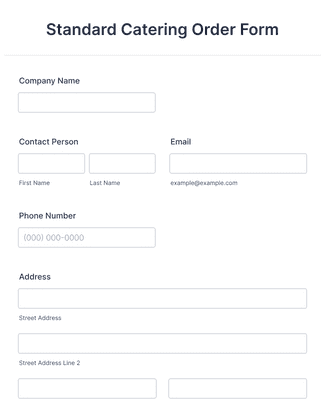 Standard Catering Order Form Template 