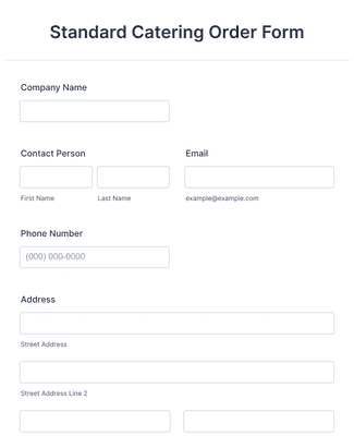 Standard Catering Order Form Template | Jotform