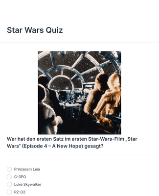 Form Templates: Star Wars Quiz