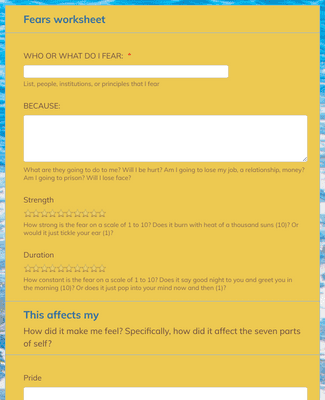 Step 4 fears inventory Form Template | Jotform