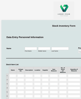 Stock Inventory Form