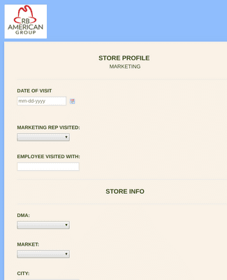 Form Templates: Store Profile Form