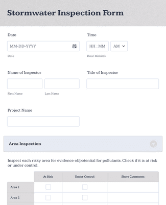 Stormwater Inspection Form Template | Jotform