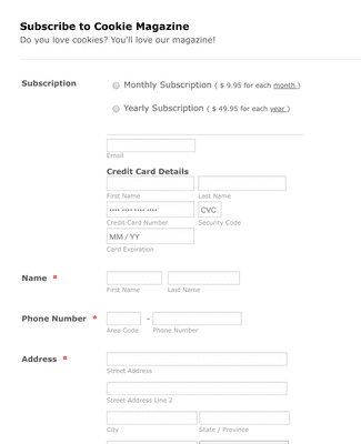 Annual Magazine Subscription Template Form Template | Jotform