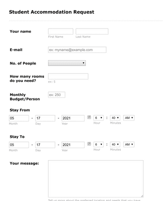 Student Accommodation Request Form Template | Jotform