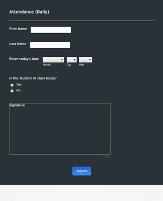 Student Attendance Tracking Form Template Jotform