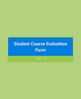 Form Templates: Student Course Evaluation Form