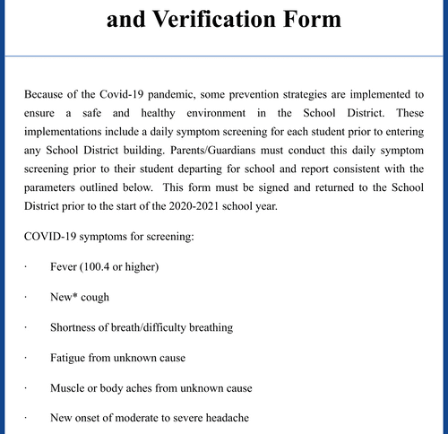 Form Templates: Student COVID 19 Self Certification and Verification Form
