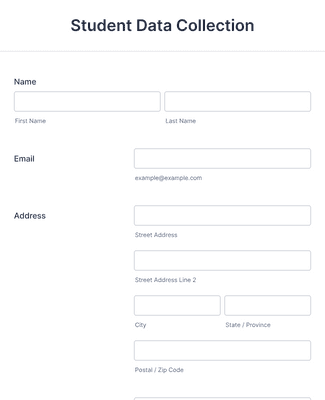Student Data Collection Form Template | Jotform