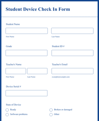 Student Device Check In Form Template | Jotform