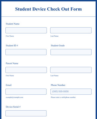 Student Device Check Out Form Template | Jotform