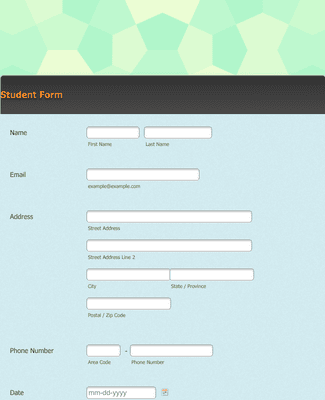 Form Templates: Student Form