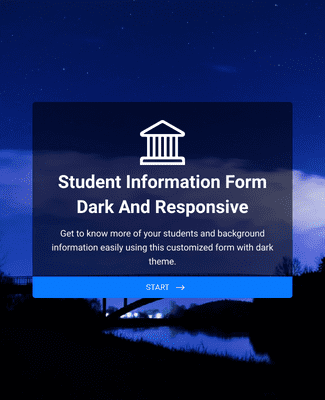 Form Templates: Student Information Form Dark and Responsive