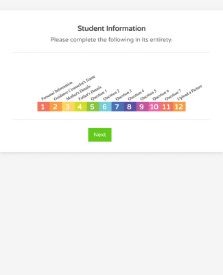 Form Templates: Student Information Form White and Responsive
