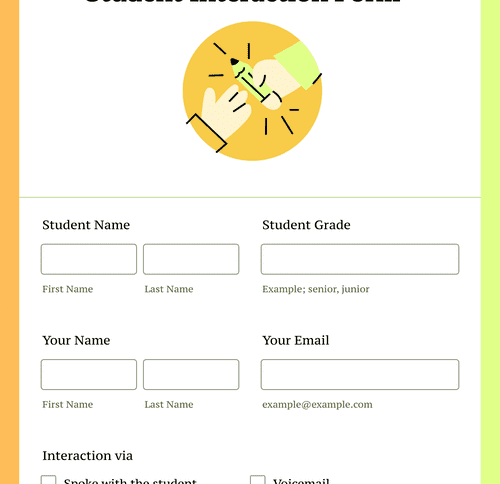 Form Templates: Student Interaction Form