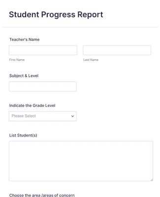 Student Progress Report Template Form Template | Jotform