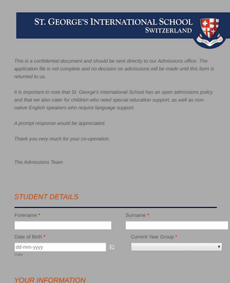Student Recommendation Form