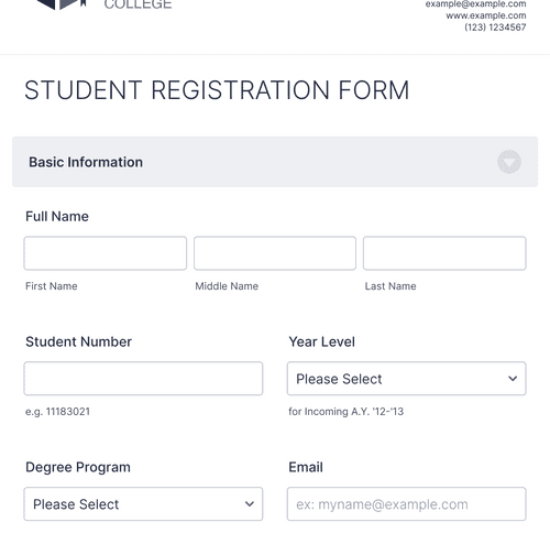 simple online registration form