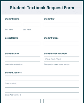 Student Textbook Request Form Template | Jotform