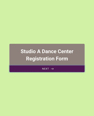 Form Templates: Studio A Dance Center Registration Form