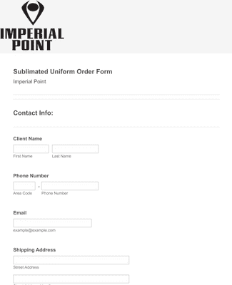 Form Templates: Sublimated Uniform Order Form