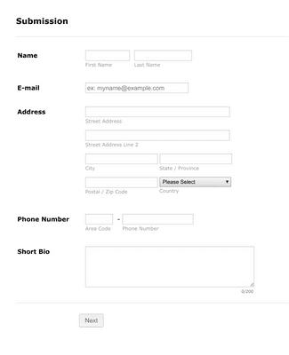Submission Form Template Jotform