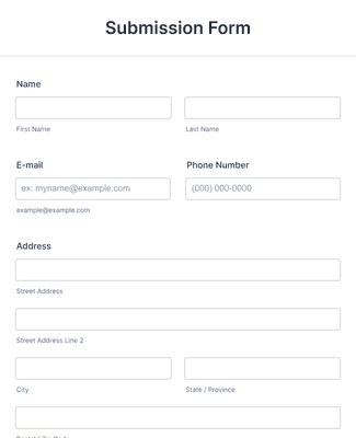 Form Templates: Submission Form