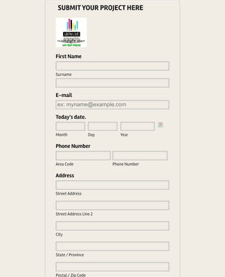 SUBMIT YOUR PROJECT HERE Form Template | Jotform