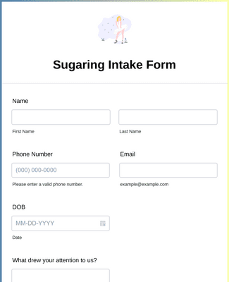 Form Templates: Sugaring Intake Form