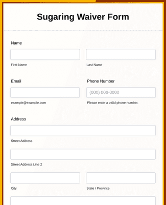 Form Templates: Sugaring Waiver Form